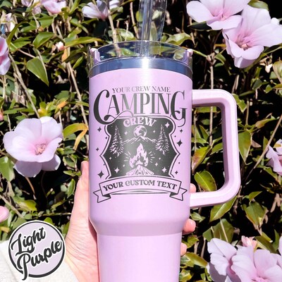 Custom Tumbler For Camping, Camping Tumbler 40oz, Camping Tumbler With Handle, Camping Tumbler Engraved, 40oz Tumbler With Engraving - image3